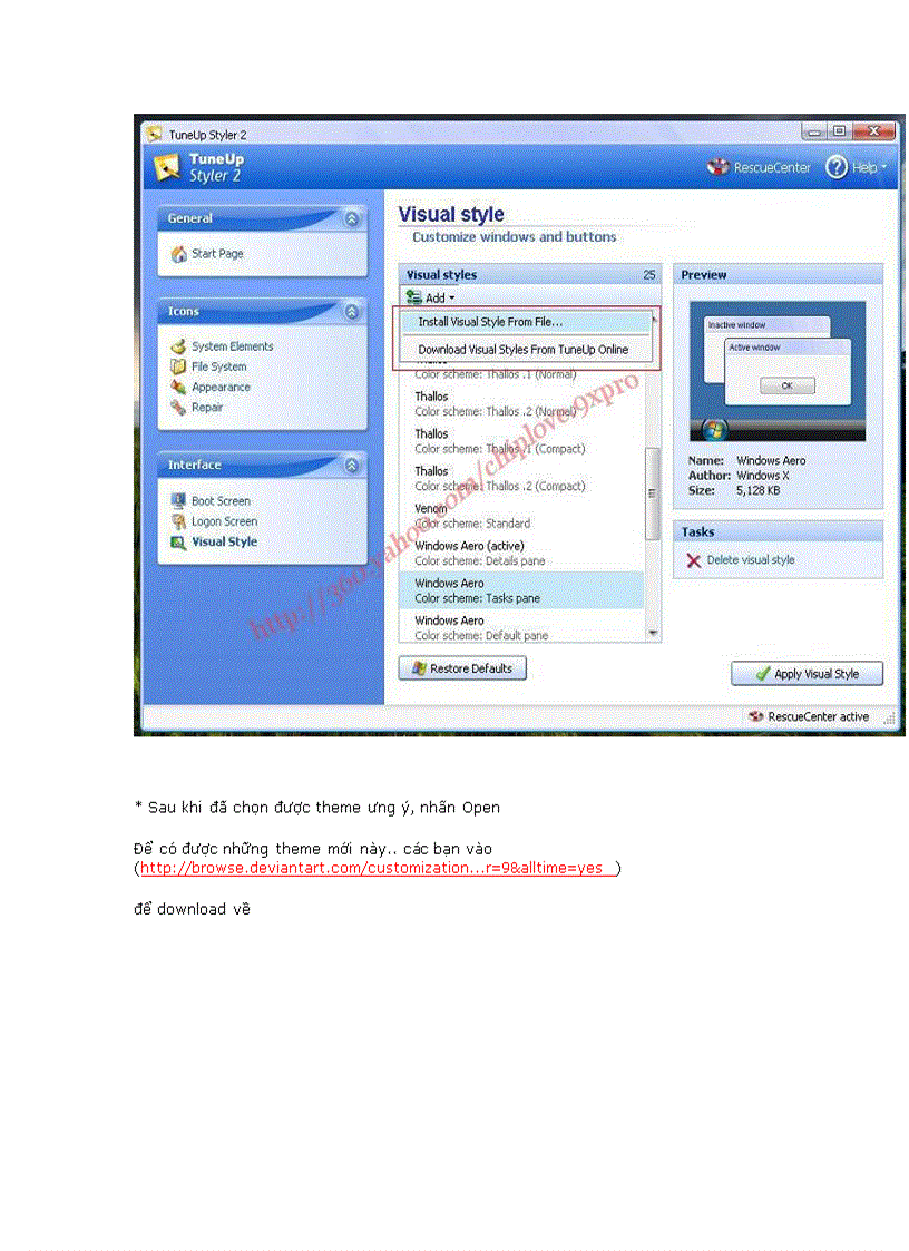 image for page Thay doi giao dien winxp