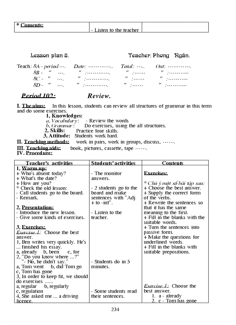 image for page Tiếng anh 8 ki I