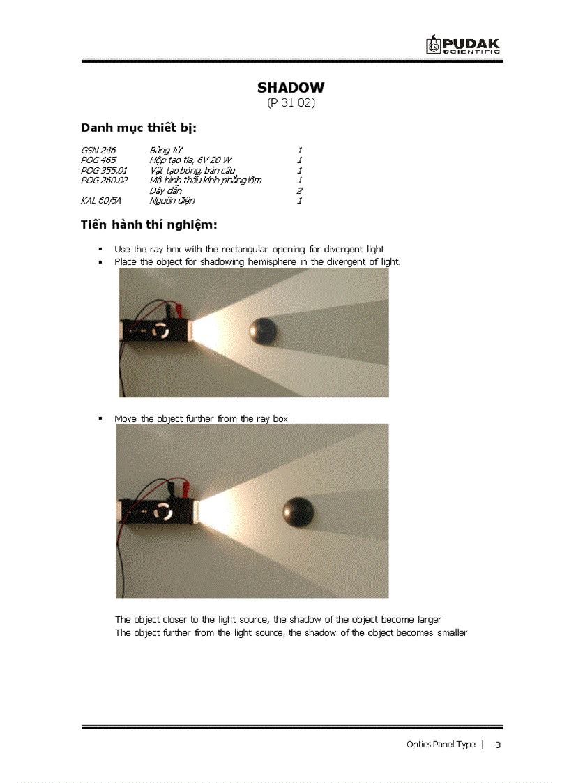 image for page Bài 1 Hướng dẫn THTN về sự truyền ánh sáng