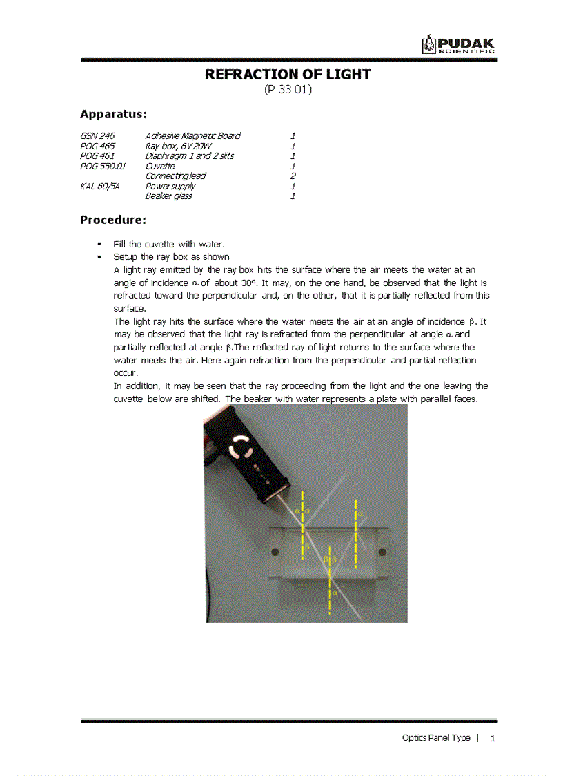 image for page Bài 3 Hướng dẫn THTN về hiện tượng khúc xạ ánh sáng