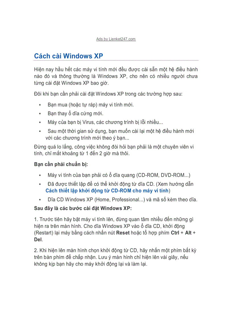 image for page Cách cài Windows XP4 pdf