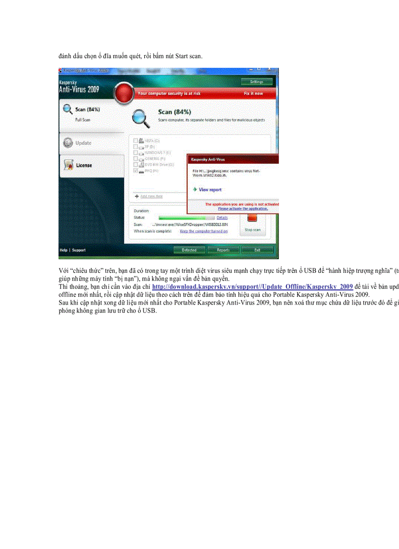 image for page Chạy KAV 2009 từ ổ USB với dữ liệu mới nhất pdf