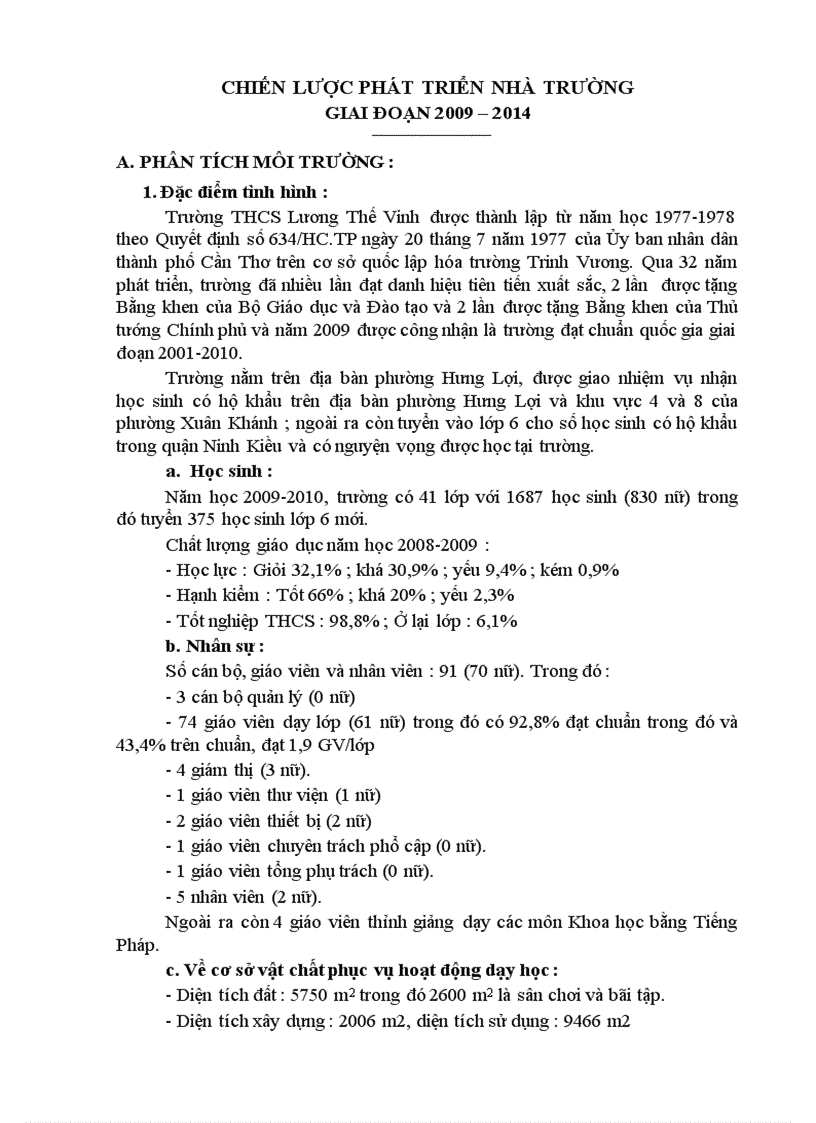 image for page Chiến lược phát triển của nhà trường