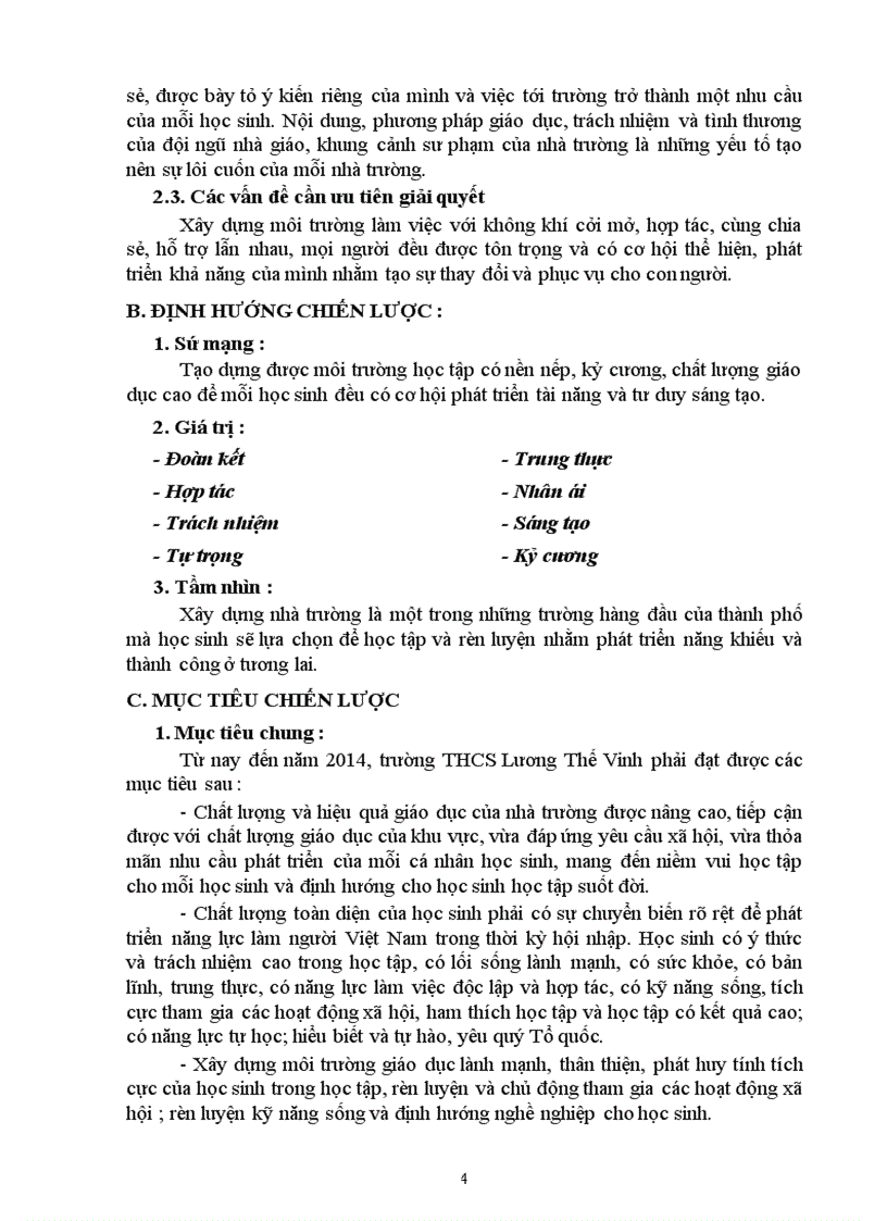 image for page Chiến lược phát triển của nhà trường