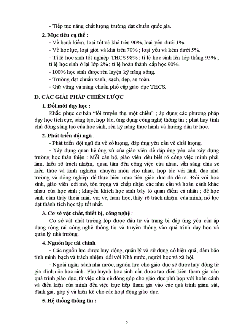 image for page Chiến lược phát triển của nhà trường