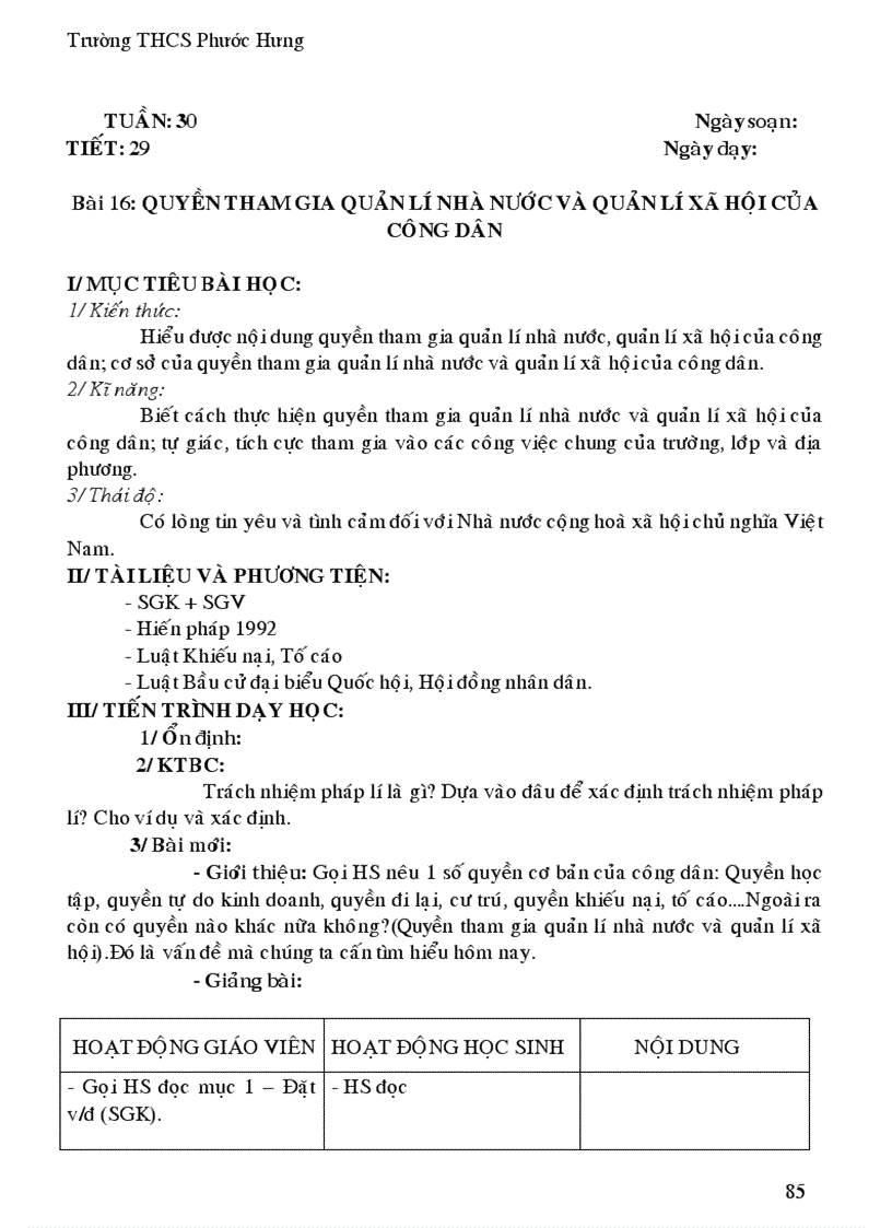 image for page Giáo án GDCD 9 mới chuẩn