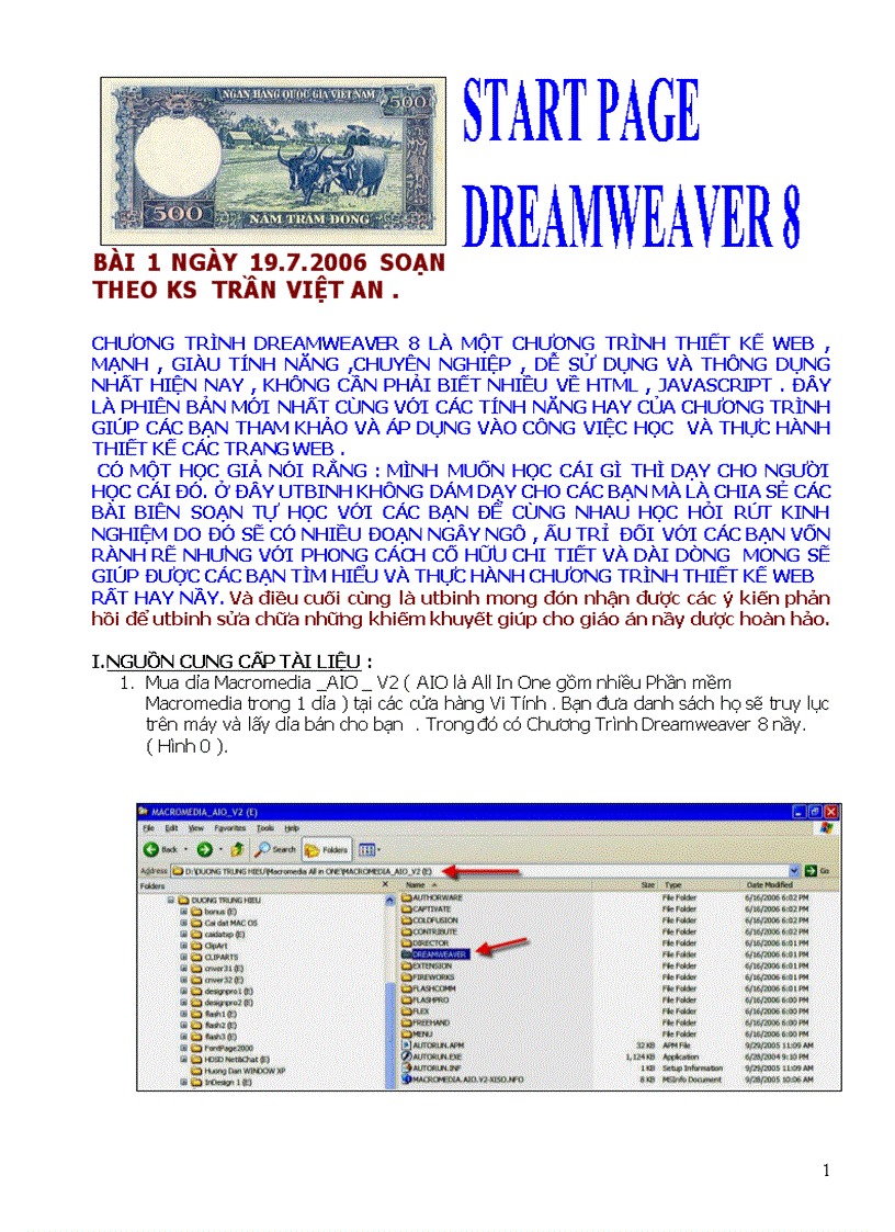 image for page Giao trinh Macromedia Dreamwarer 8 0
