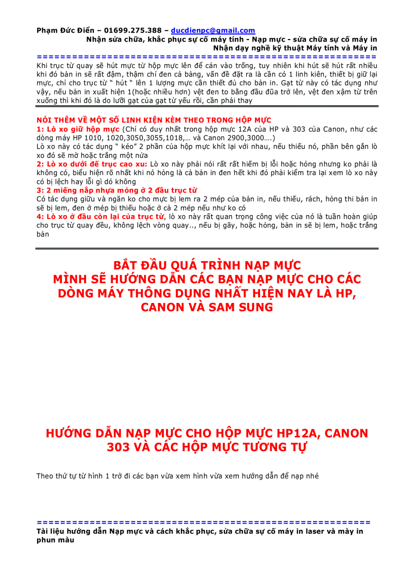 image for page Hướng dẫn đổ mực máy in các loại