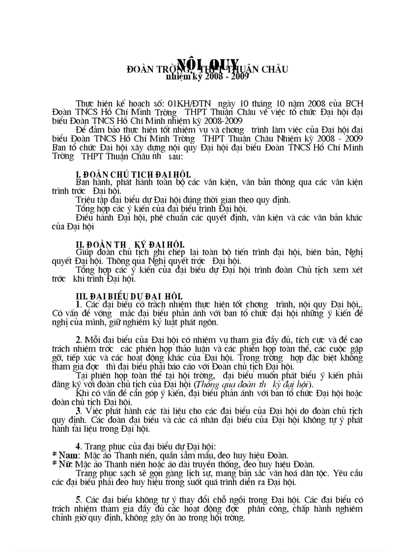 image for page Noi quy dai hoi doan