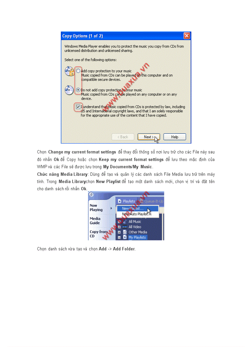 image for page Sử dụng chương trình Windows Media Player 9 doc