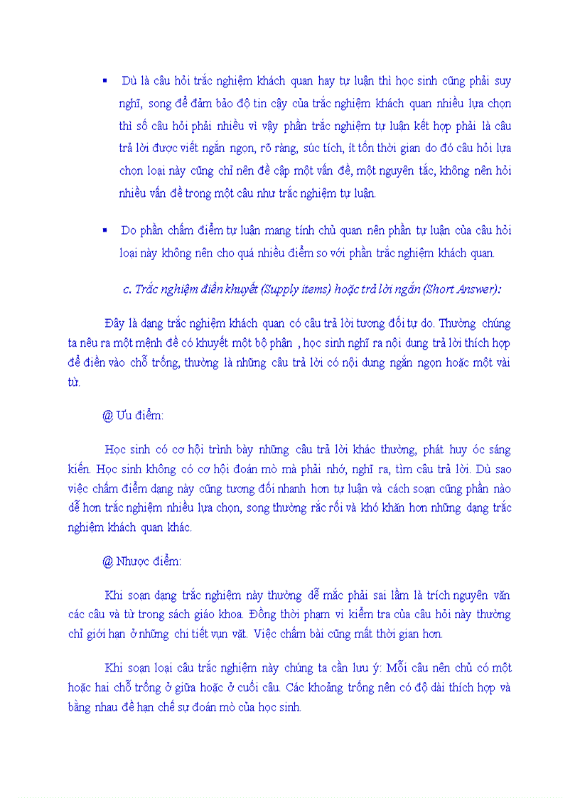 image for page Trắc nghiệm khách quan