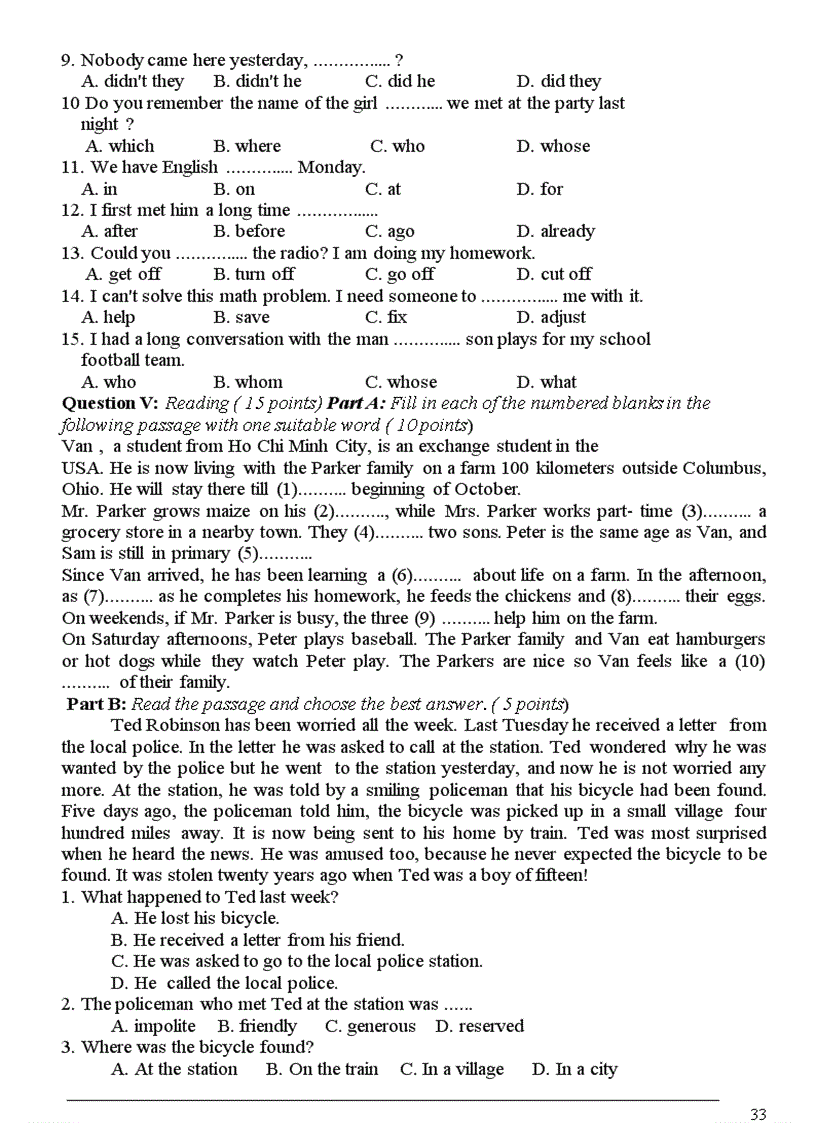 image for page 10 đề thi HSG Anh văn