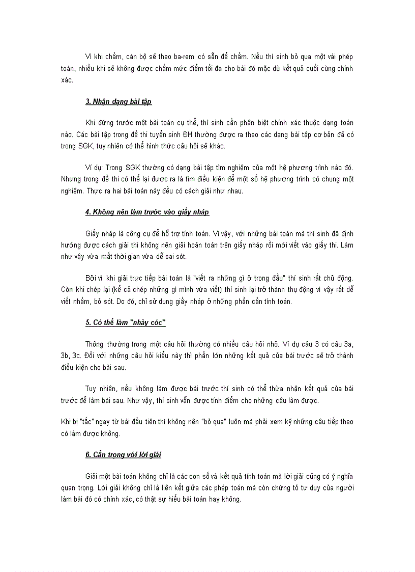 image for page 10 điều không nên khi làm đề toán