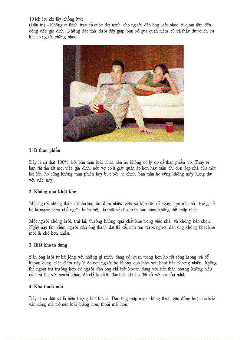 image for page 10 ích lợi khi lấy chồng lười