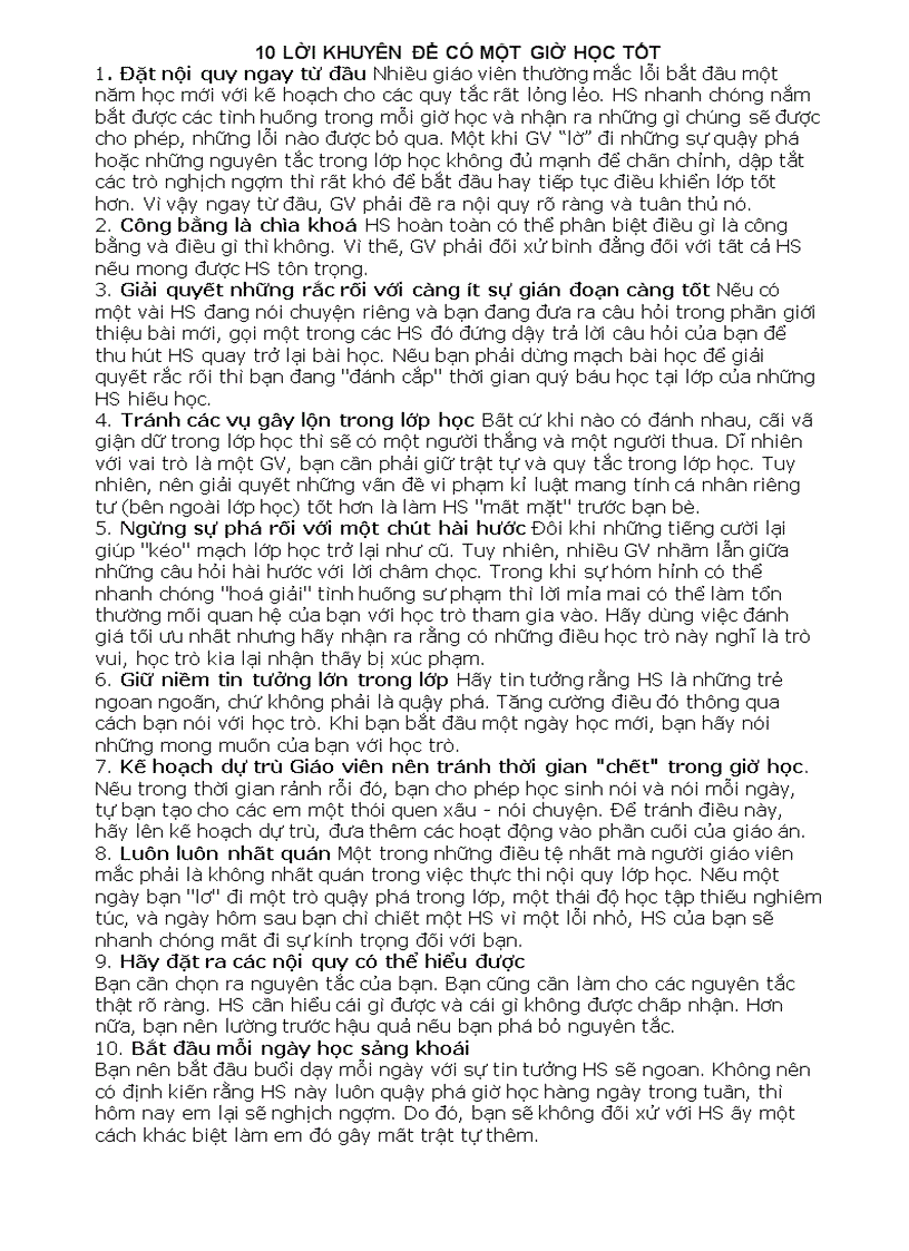 image for page 10 lời khuyên để có giờ học tốt