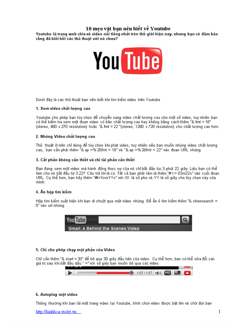 image for page 10 mẹo vặt bạn nên biết về Youtube