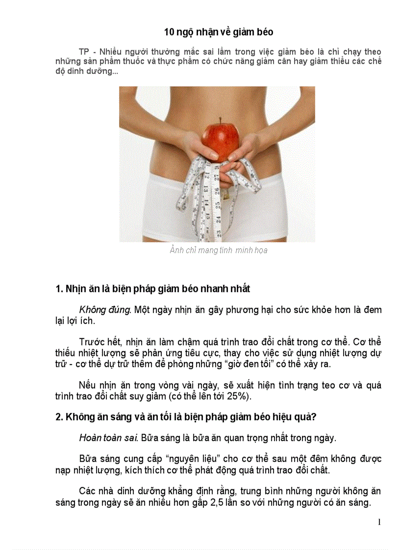 image for page 10 ngộ nhận về giảm béo