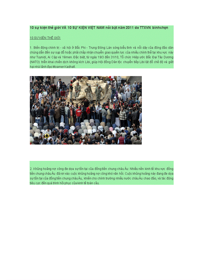 image for page 10 sự kiện thế giới VÀ 10 SỰ KIỆN VIỆT NAM nổi bật năm 2011 do TTXVN bìnhchọn