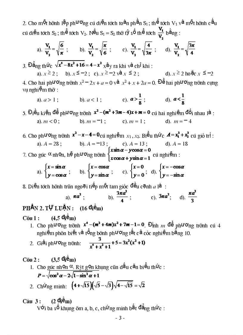 120 đề thi và đáp án thi vào thpt