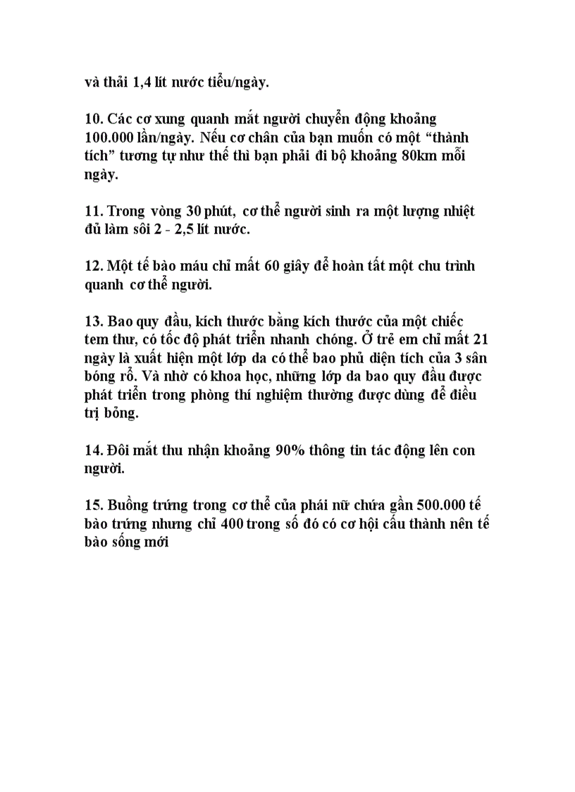 image for page 15 điều thú vị về cơ thể người