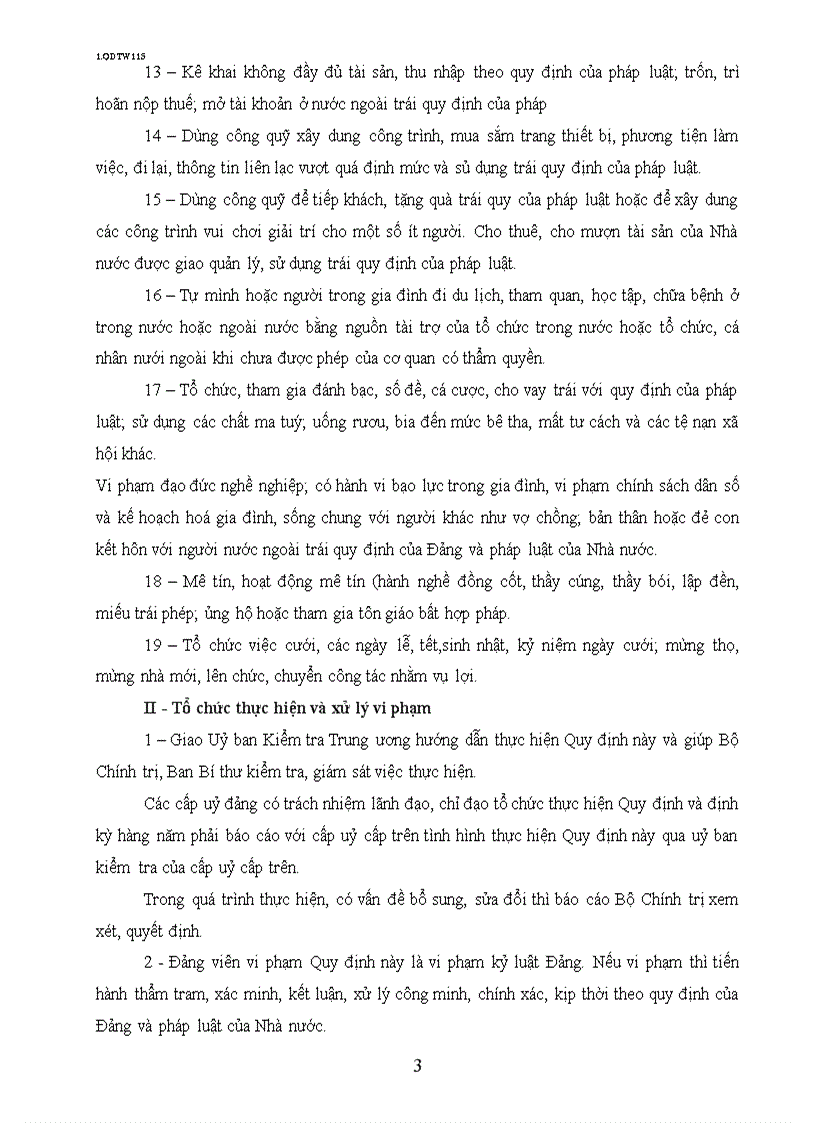 19 điều đảng viên không được làm