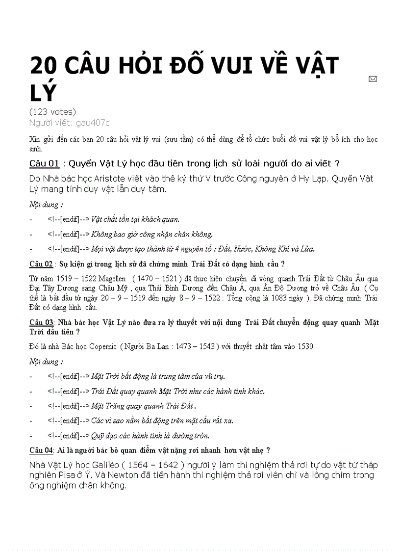 image for page 20 câu đố vui về vật lí