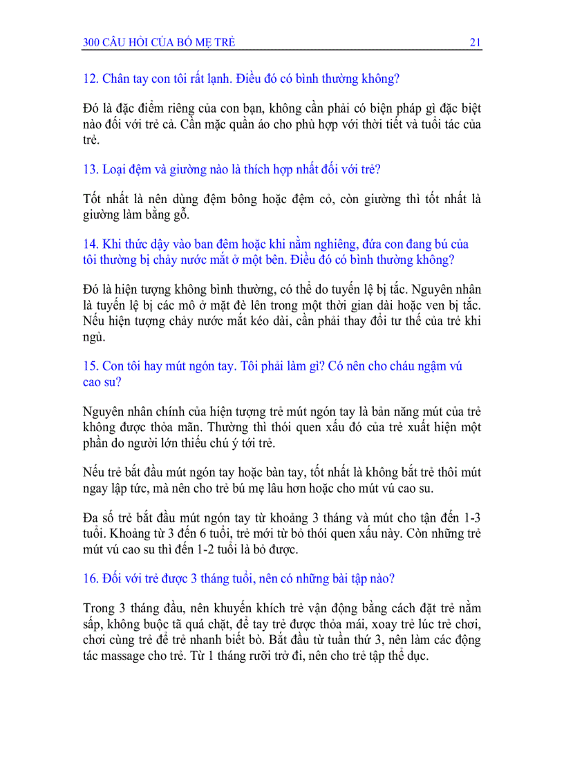 image for page 300 câu hỏi của bố mẹ trẻ
