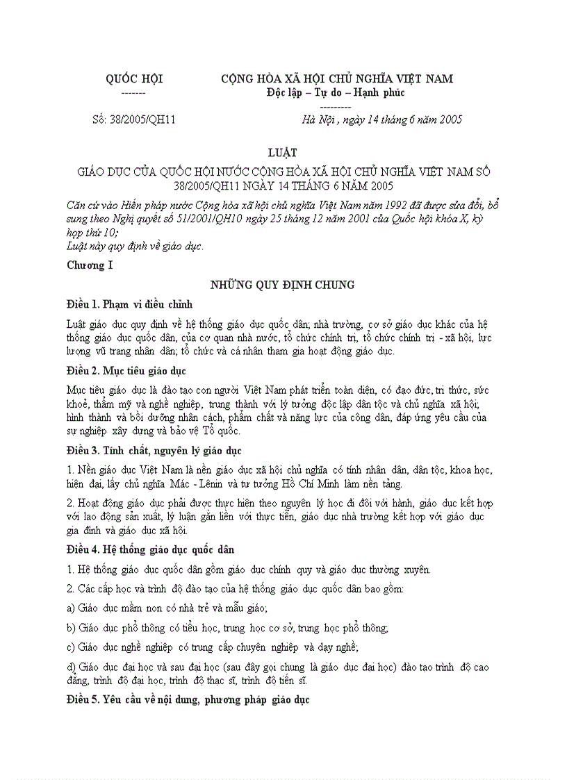 image for page 38 2005 QH11 Luật Giáo dục