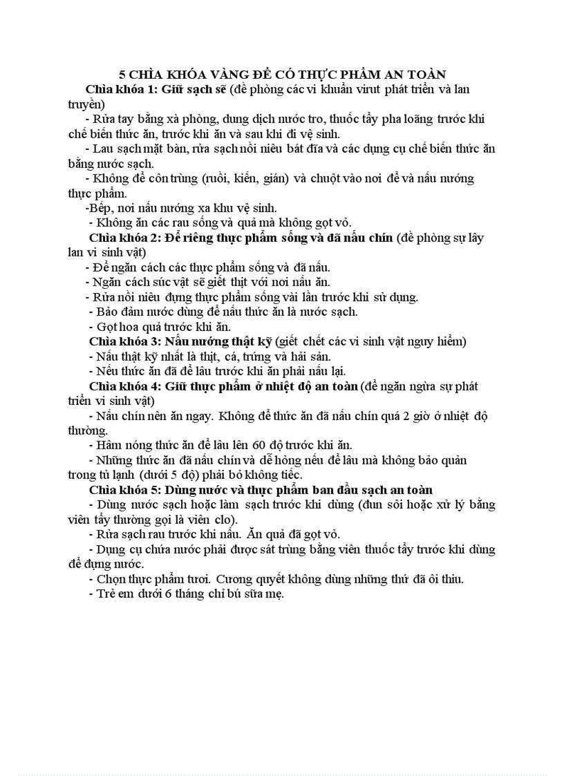 image for page 5 chìa khóa vàng về vệ sinh thực phẩm