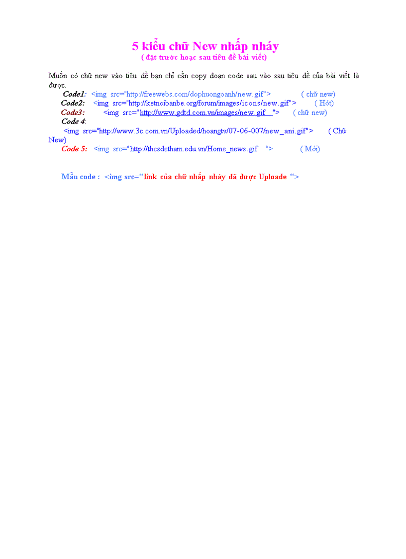 image for page 5 kiểu chữ new nhấp nháy chèn vào tiêu đề bài viết