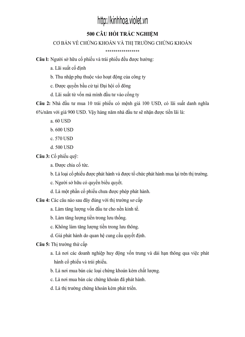 image for page 500 câu hỏi trắc nghiệm CK