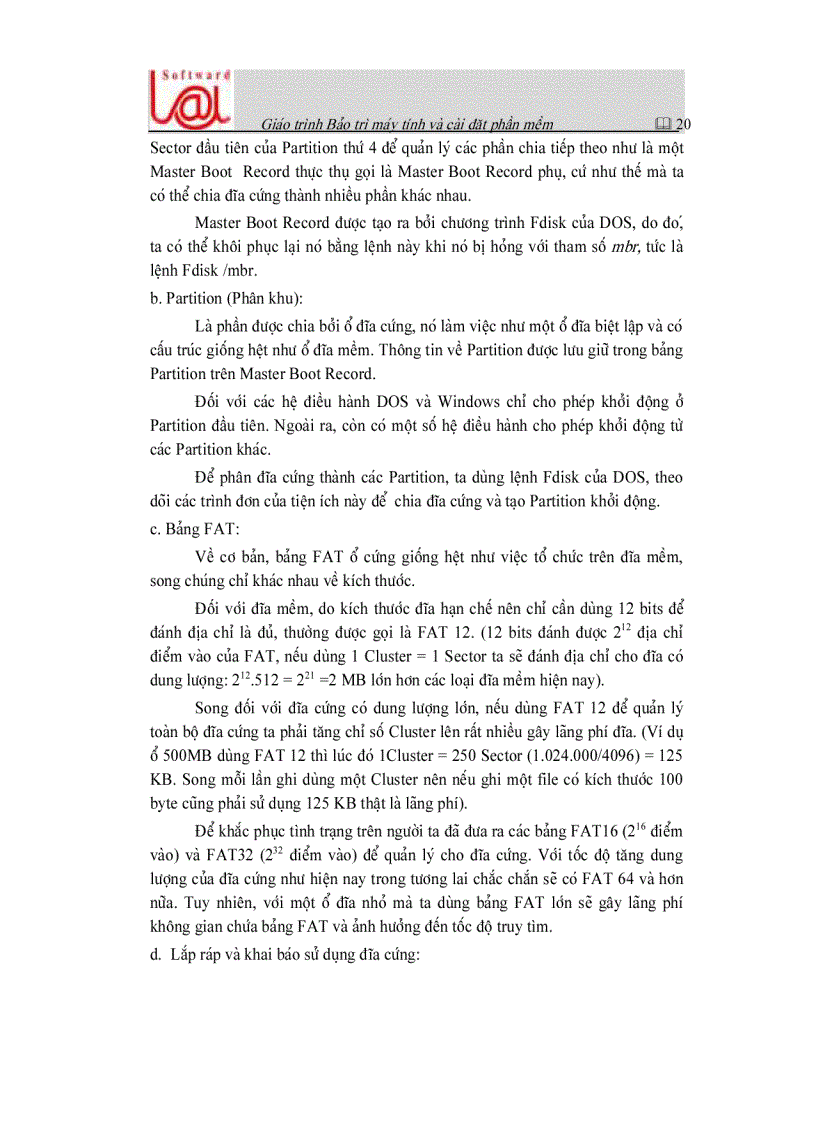 image for page A Tai lieu huong dan bao tri may tinh