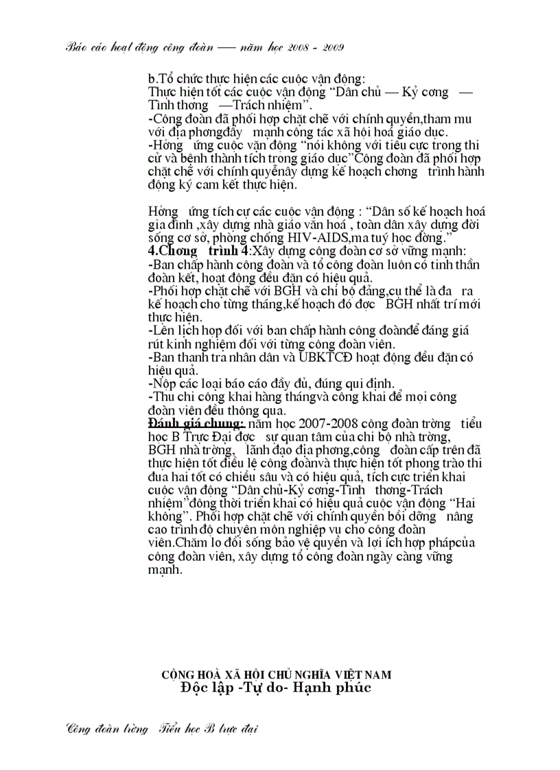 image for page B cáo thành tích Công đoàn 2008 2009