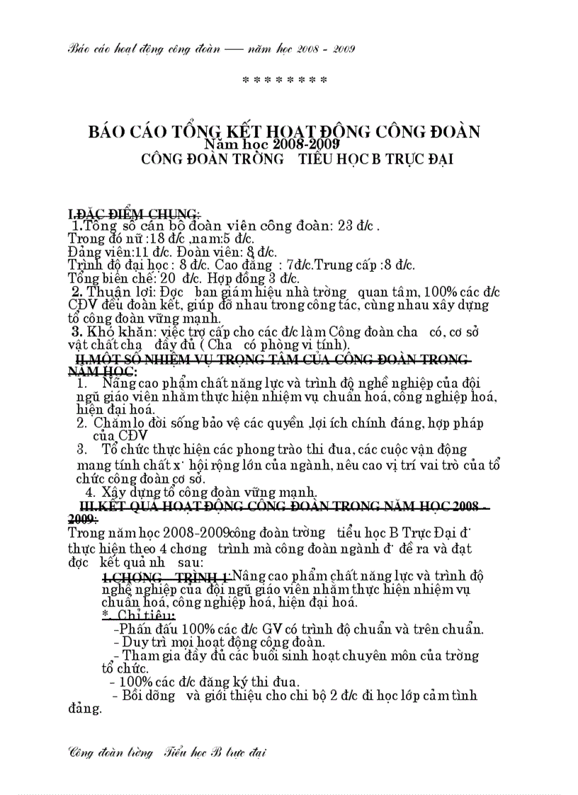 image for page B cáo thành tích Công đoàn 2008 2009