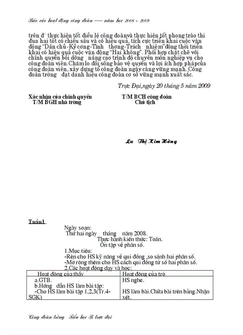 image for page B cáo thành tích Công đoàn 2008 2009