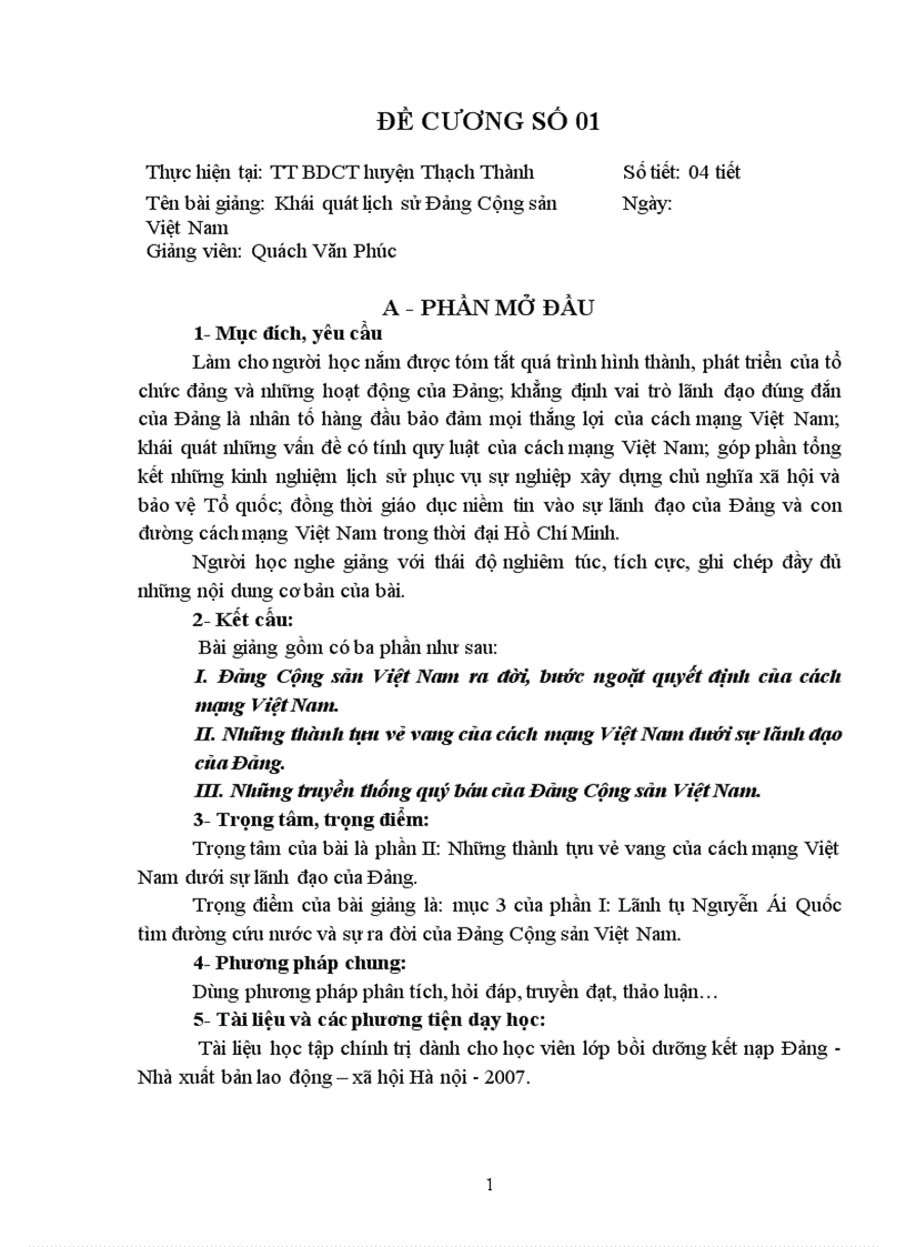 image for page Bài 1 Chương trình BD kết nạp Đảng