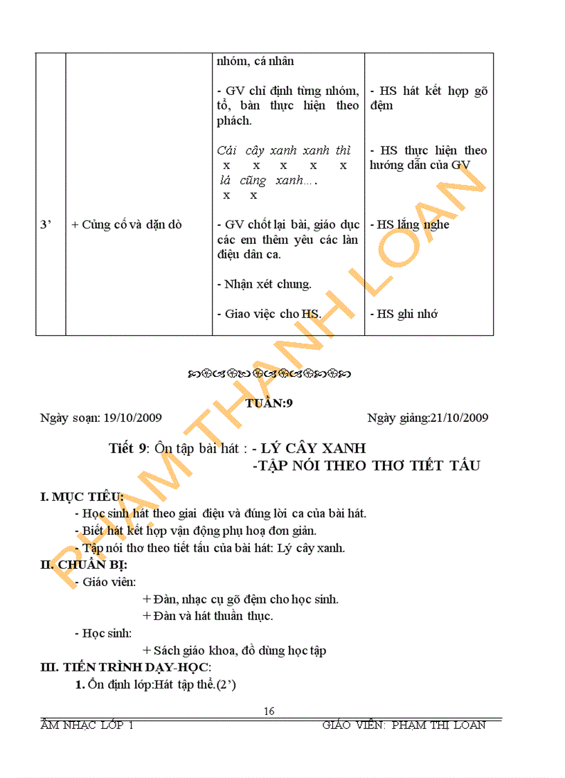 image for page Bài giảng môn âm nhạc lớp 1 trọn bộ