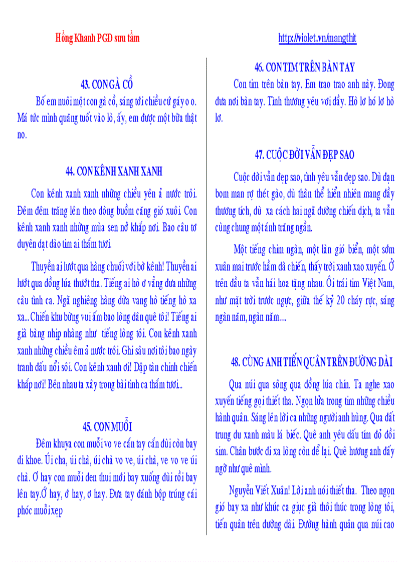 image for page Bài hát sinh hoạt