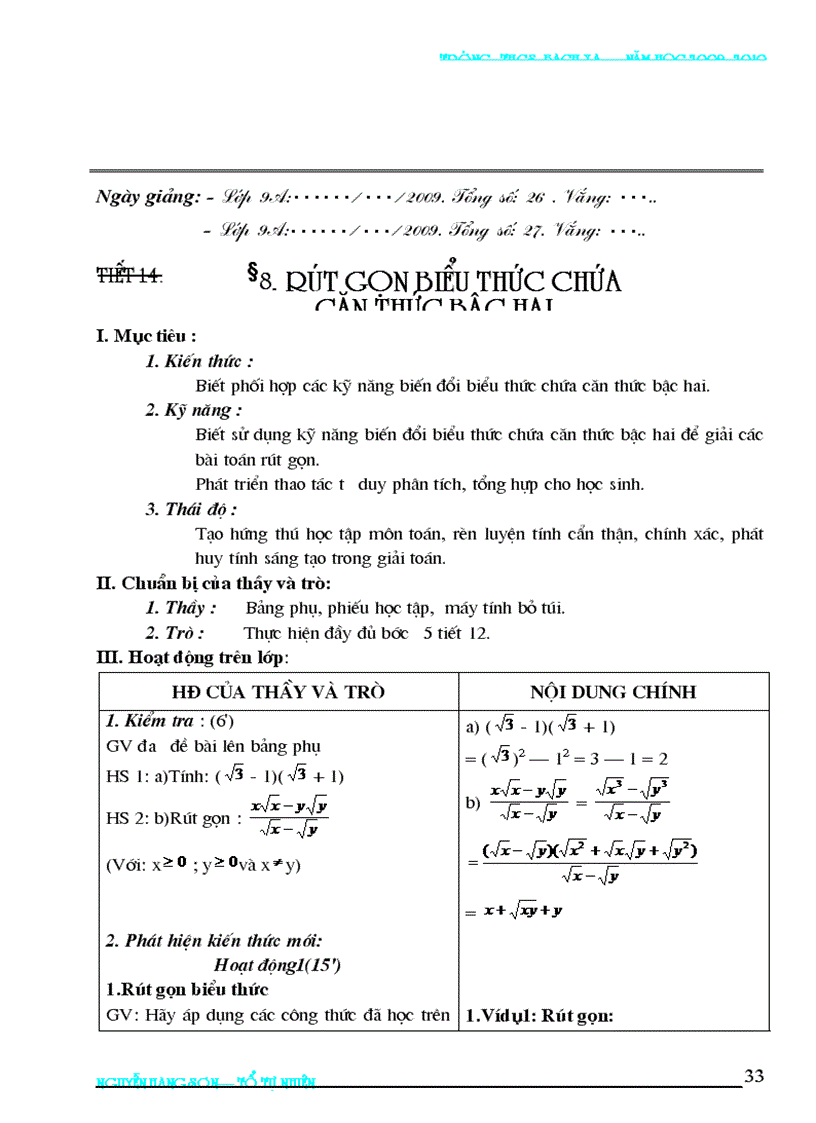 image for page Bai soan toan 9 2009 2010