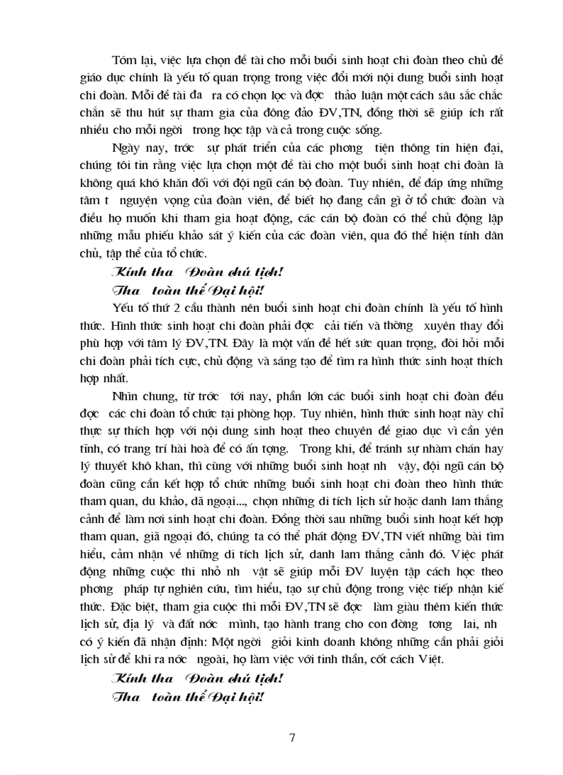 image for page Bài tham luận tại Đại hội Đoàn trường