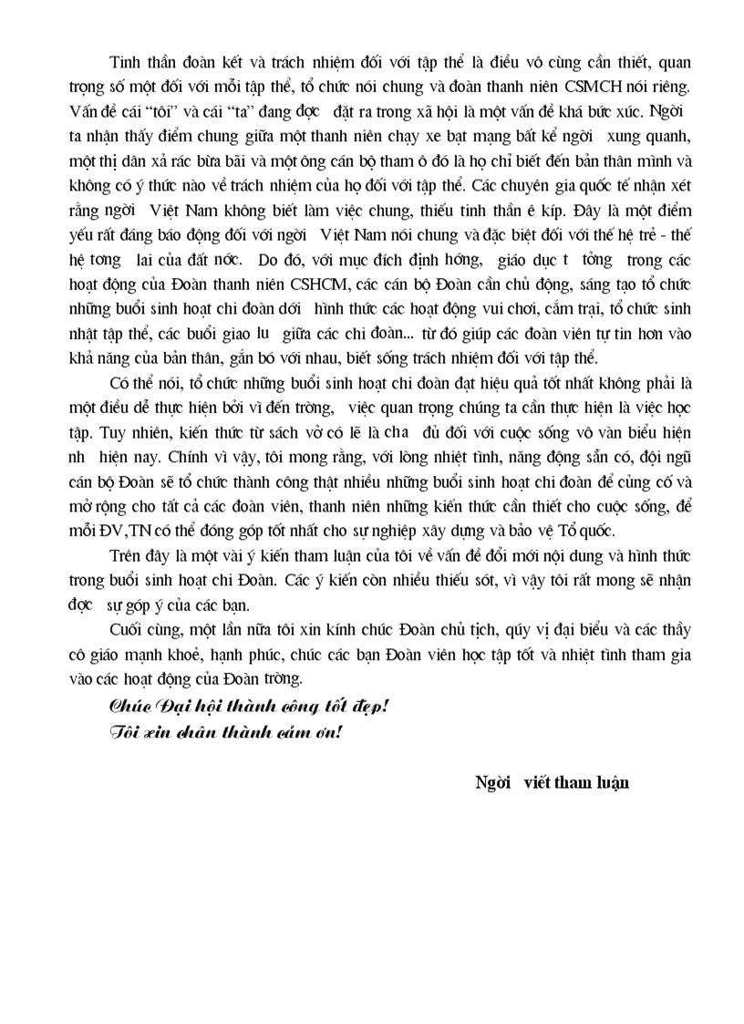 image for page Bài tham luận về củng cố và phát triển cơ sở Đoàn