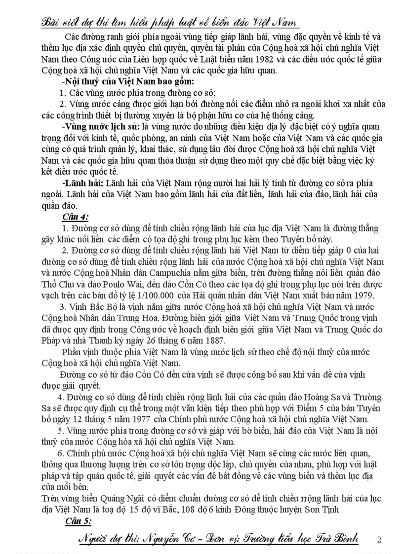 image for page Bai thi tim hieu Biển đảo Quảng Ngãi