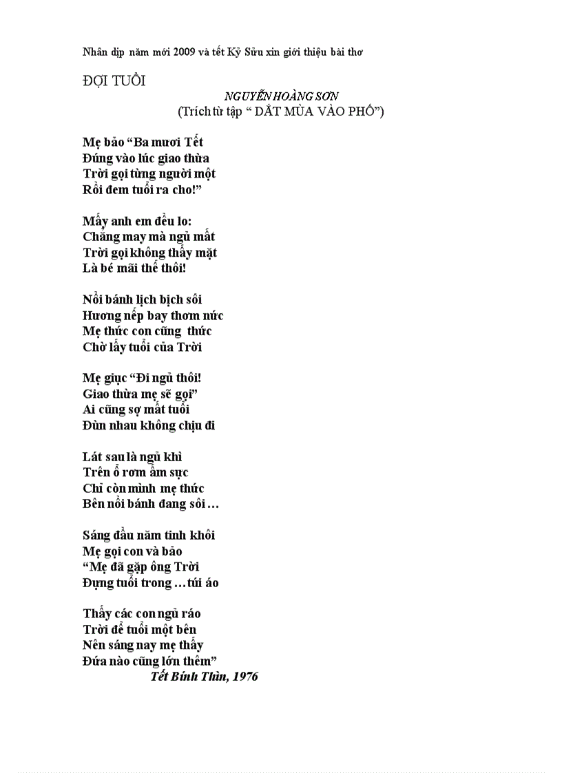 image for page Bài thơ ĐỢI TUỔI