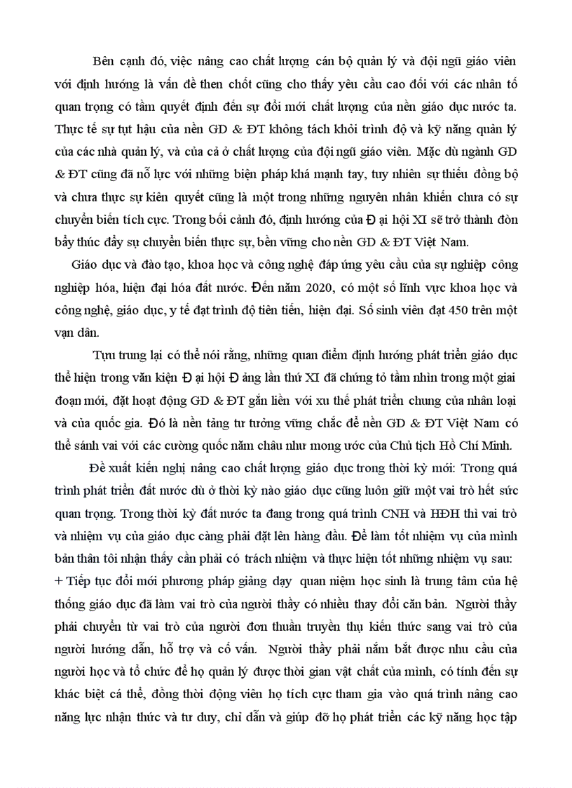 image for page Bài thu hoạch học tập Nghị Quyết ĐH XI