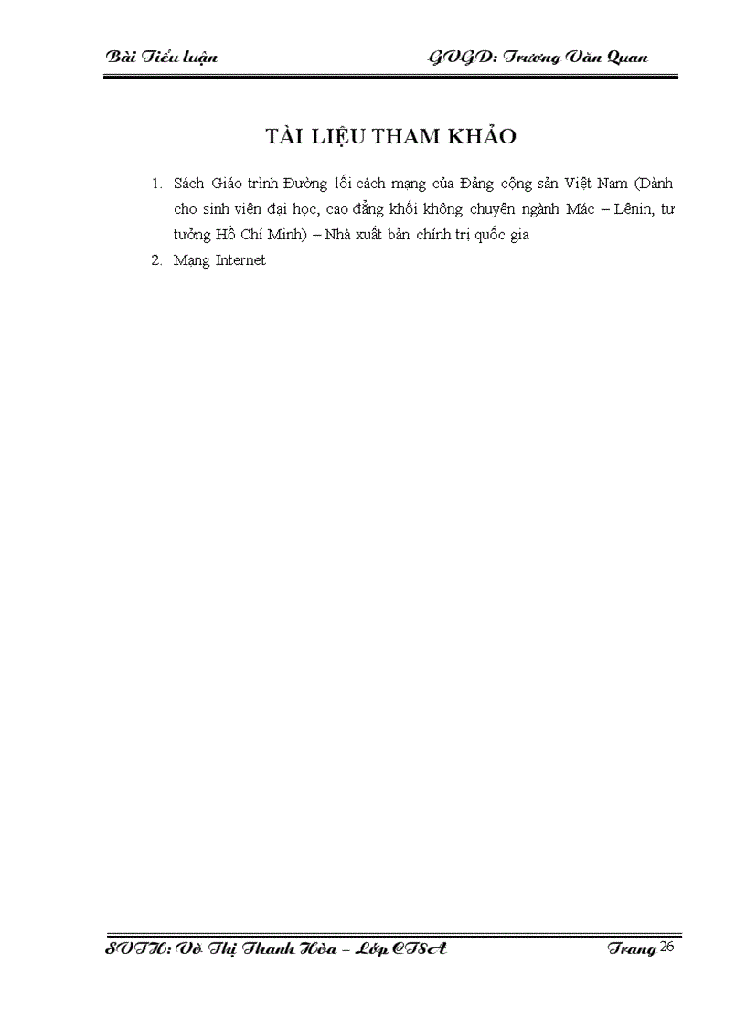 image for page Bài tiểu luận đường lối CMDCSVN