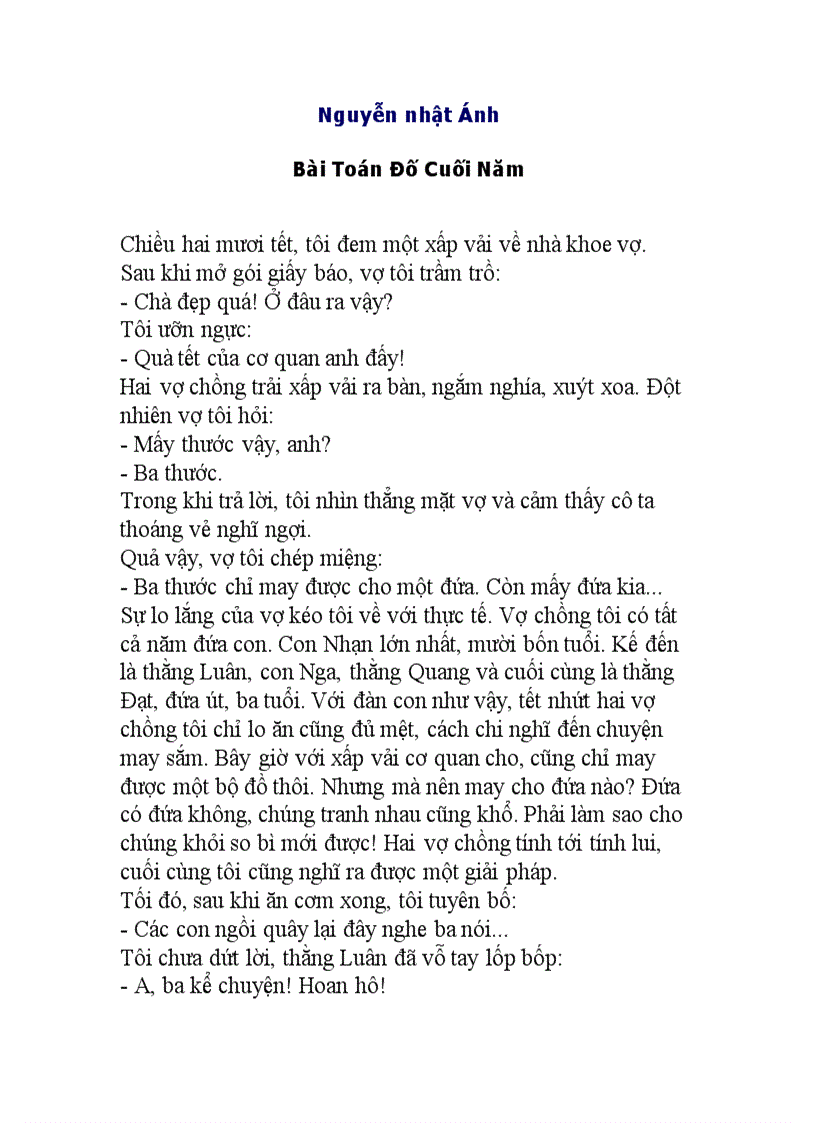 image for page Bài Toán Đố Cuối Năm Nguyễn nhật Ánh