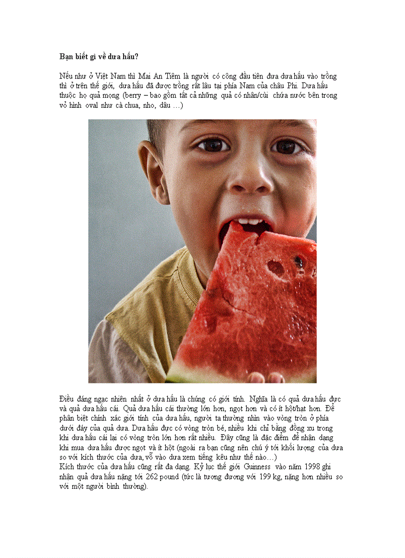 image for page Bạn biết gì về quả dưa hấu