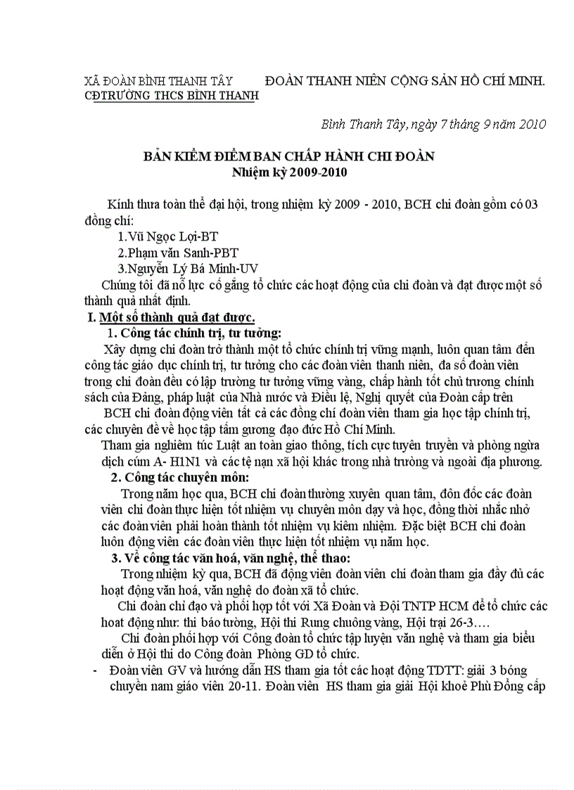 image for page Bản kiểm điểm BCH chi đoàn GV 2009 2010