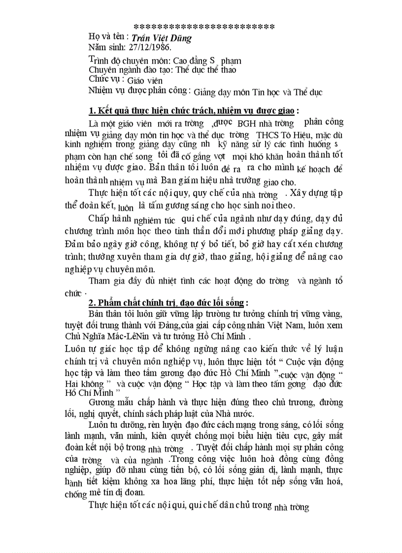 image for page Bản tự nhận xét ĐG XL giáo viên