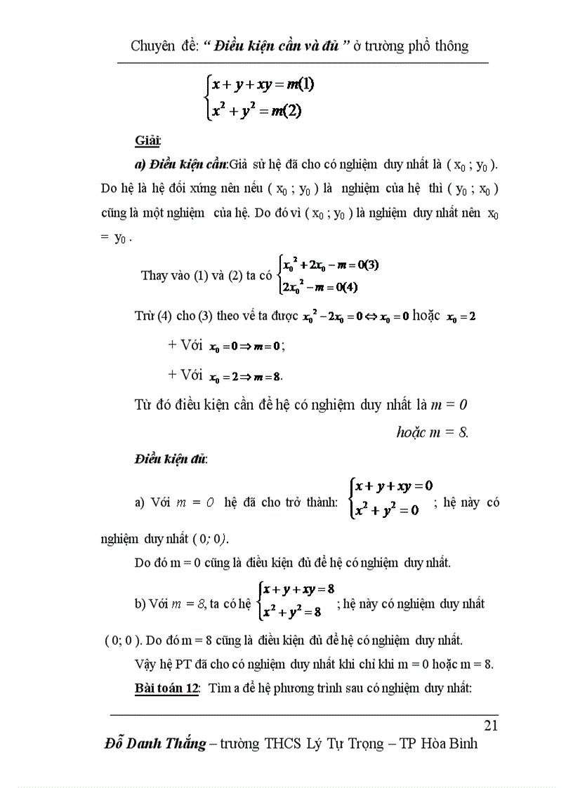 image for page Bản về điều kiện cần và đủ